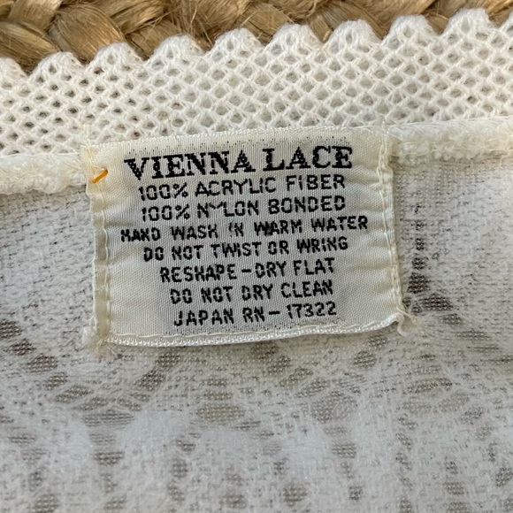 Cardigan Sweater Vintage Crochet Vienna Lace Open Sheer Mesh Top B1 - Picture 13 of 16